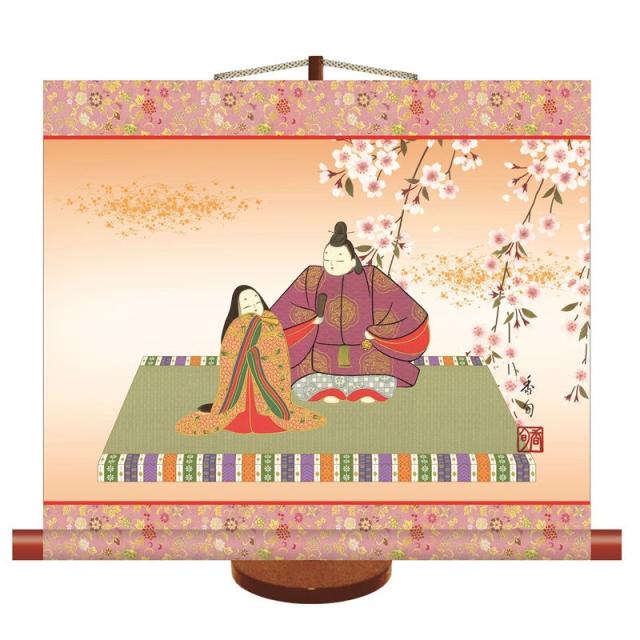 ミニ掛軸 [桃の節句] 【吉祥雛】 伊藤香旬 モダン友禅掛もの飾り [H30F8-009]【代引き不可】の通販は 5,874円