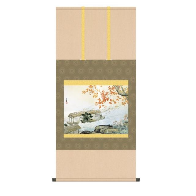 郎世寧 如意駒 四尺中堂 掛軸 173×69cm 鑑賞用 証書付 絹本装