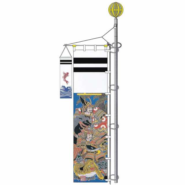 八幡太郎 鯉のぼり 三色六点セット 未使用 - メルカリ
