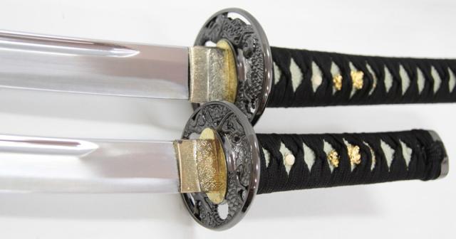 坂本龍馬　模造刀　レプリカ　幕末シリーズ 模造刀 幕末シリーズ 坂本龍馬（竜馬） 大小刀 刃紋入り刀身 メッキ