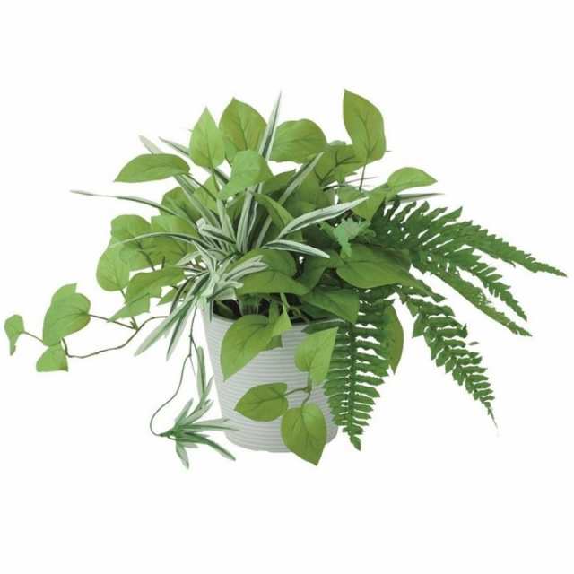 人工観葉植物 ライムポトス MIX ポット付き 高さ25cm （P103-99517) （代引き不可） インテリアグリーン フェイクグリーン