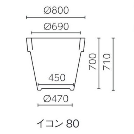 インテリア ポット プランター euro3plast イコン -Ikon- 80 （RU） 高さ71cm （P163-99609) （代引き不可） 人工樹木用