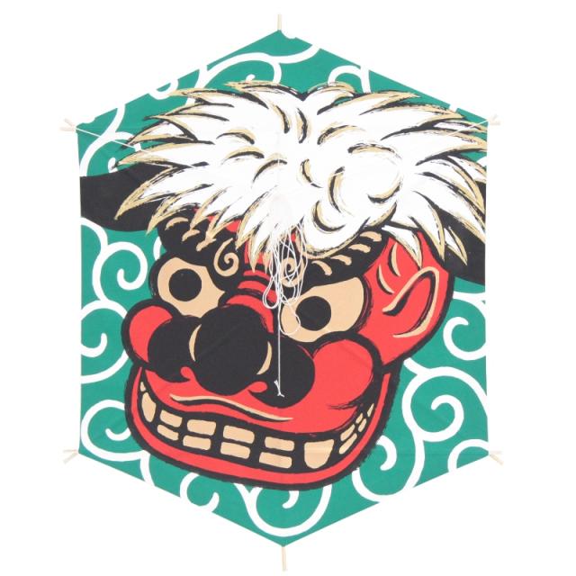 インテリア 手描き和凧 六角凧 約縦60×横48cm【福-127ロ】獅子舞 お正月飾り 壁掛け可・飾凧 日本の伝統の通販は 5,670円