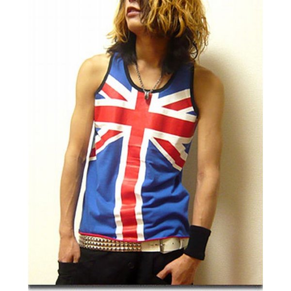 タンクトップ トップス メンズファッション Ukロック カラフル ユニオンジャック プリント インパクト大 リンガータンクトップ 父の日の通販はau Pay マーケット Tre Fiore