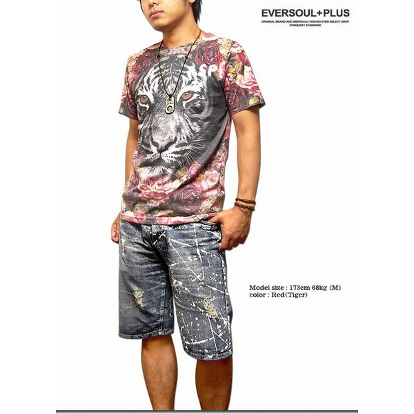 半袖 Tシャツ カットソー トップス メンズファッション ダンス バンド衣装 オススメ インパクト抜群 フルカラーアニマル柄 花柄 父の日の通販はau Pay マーケット Tre Fiore