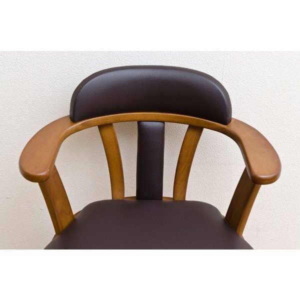 DENVER　キャスター付きダイニングチェア　ブラウン Amazon｜DENVERダイニングチェア 座面回転式 木製 キャスター付