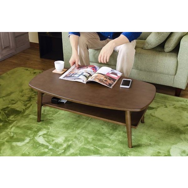 センターテーブル テーブル 家具 インテリア TRIM 棚付き 折れ脚 ローテーブル DBR NA WW 取り外し可能 棚板付きの通販は