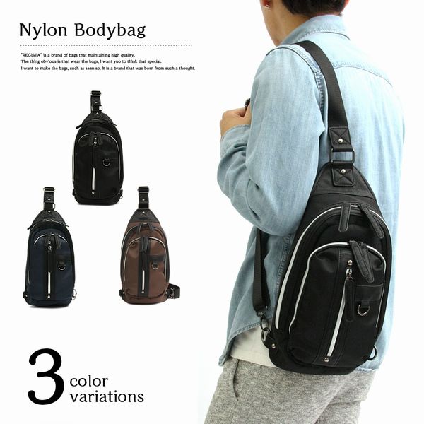 ボディバッグ メンズバッグ メンズファッション ナイロン ショルダーバッグ こなれた素材使い ボディーバッグ スムース素材 Dカン ジップの通販はau Pay マーケット Tre Fiore