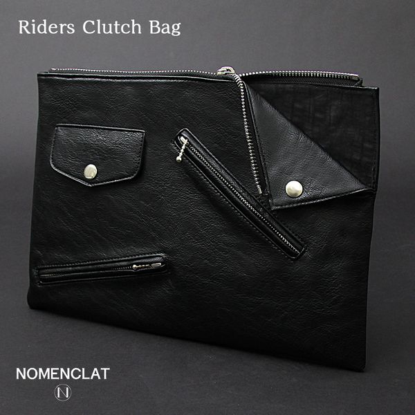 クラッチバッグ メンズバッグ メンズファッション ライダース キャッチー トレンド スナップボタン フラップポケット 斜め シボ感のあるの通販はau Pay マーケット Tre Fiore