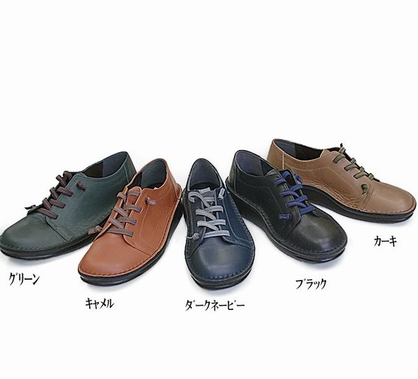 スニーカー レディースシューズ レディースファッション 靴 本革 ゴムレースアップ ウォーキングシューズ 22.0 24.5 5色展開 紐部ゴム