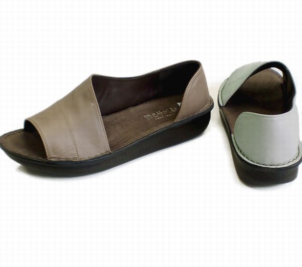 サンダル レディースシューズ レディースファッション 靴 本革 サイド