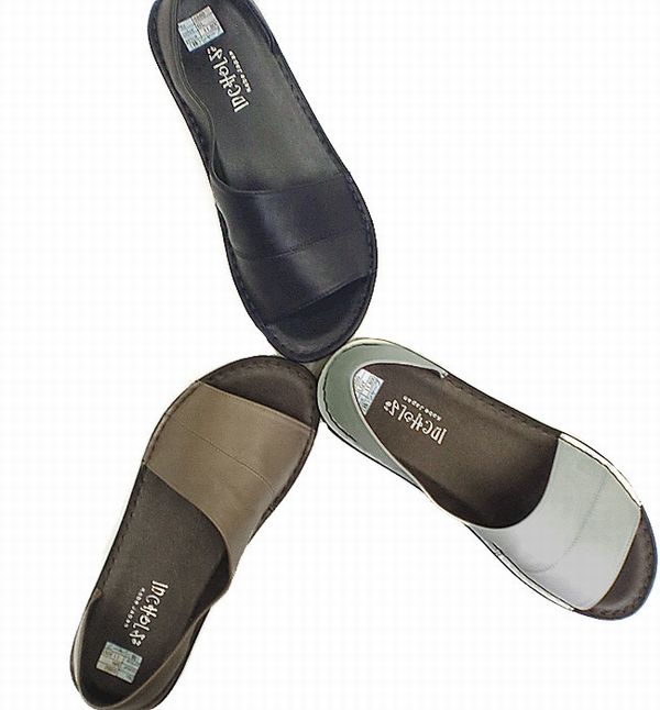 サンダル レディースシューズ レディースファッション 靴 本革 サイド