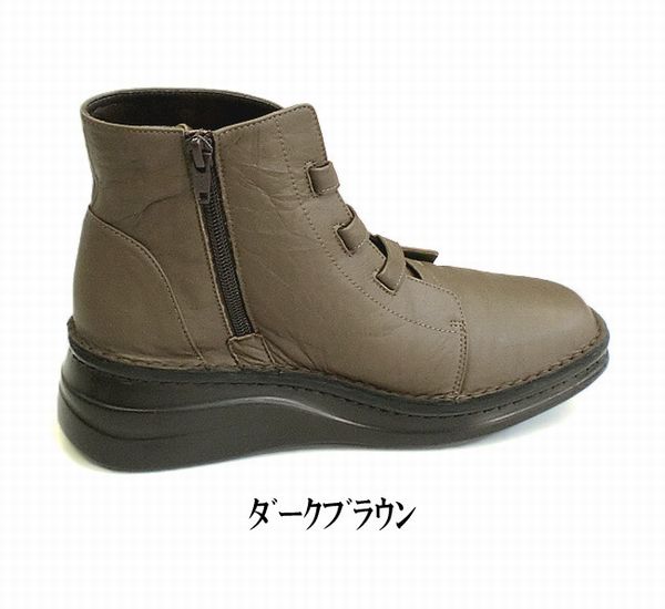 その他ブーツ ブーツ レディースシューズ レディースファッション 靴 本革 サイドジップ ショートブーツ 22.0 24.5 5色展開 編み上げ 【送料無料】_2