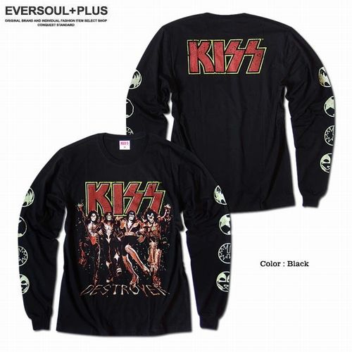 長袖 Tシャツ カットソー トップス メンズファッション ロック系コーデ 伝説のロックバンド Kiss キッス ロゴ 袖プリント ロンtの通販はau Pay マーケット Tre Fiore