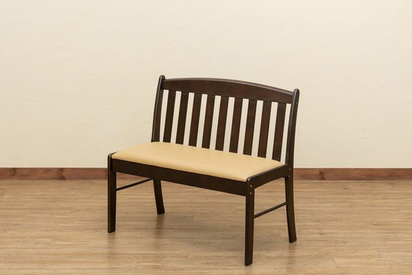 コローナダイニングベンチチェアー ライトブラウン PVC UHC-102LBR