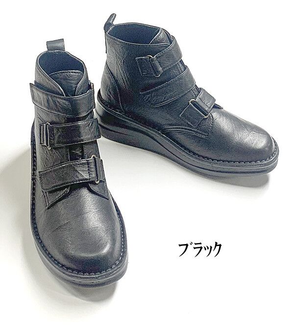 ブーツ レディースシューズ レディース流行り物 靴 本皮ギャザ入り口・入口原料品 ストラップベルトブーツ 神通力磁気テープ止 トリプル胴締め 【貨物輸送無料】
