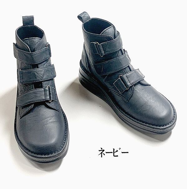 ブーツ レディースシューズ レディース流行り物 靴 本皮ギャザ入り口・入口原料品 ストラップベルトブーツ 神通力磁気テープ止 トリプル胴締め 【貨物輸送無料】
