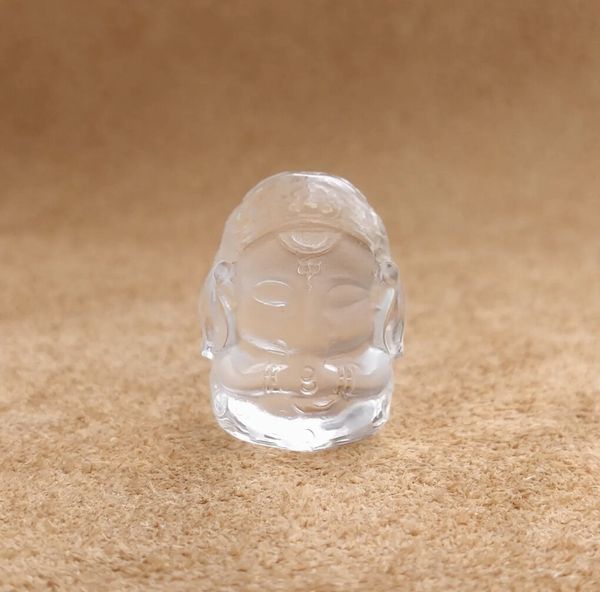 オブジェ 置き物 インテリア雑貨 家具 インテリア 天然水晶 ちびっこガネーシャ 夢を叶える象 工芸品 手彫り 財産をもたらす ガネーシャ 【送料無料】