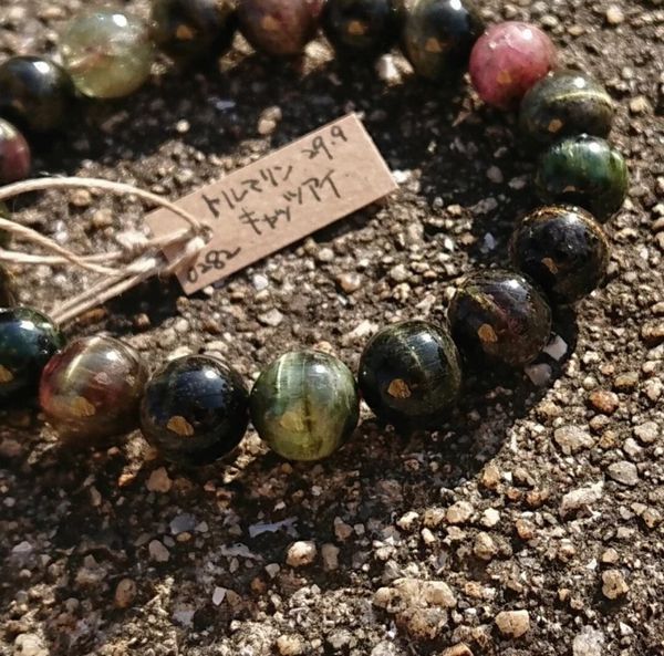 ブレスレット レディースアクセサリー アクセサリー ファッション トルマリンキャッツアイ 天然石 トルマリン グリーンベース 素敵の通販は