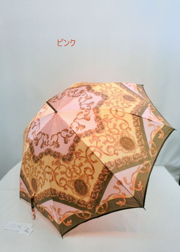 雨傘 傘 ファッション小物 レディースファッション 長傘 婦人 東京プリント 甲州産 ホグシ オーナメント柄 超軽量骨 日本製傘 手開傘