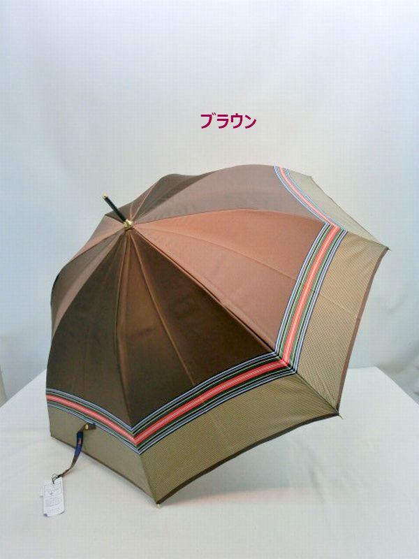 雨傘 傘 ファッション小物 レディースファッション 長傘 婦人 甲州産 先染 朱子織 格子 軽量骨 日本製傘 ジャンプ雨傘 甲州山梨県 軽量 【送料無料】_5