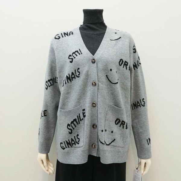 カーディガン ボレロ トップス レディースファッション ニット スマイル ストレッチ性あり 誰でも着れる 可愛い柄 丈感素材感良いの通販は