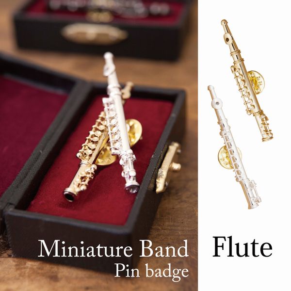 fafデザイン/フルート ブローチ SILVER925 フルート ダイヤモンドピンブローチ（プラチナコーティング