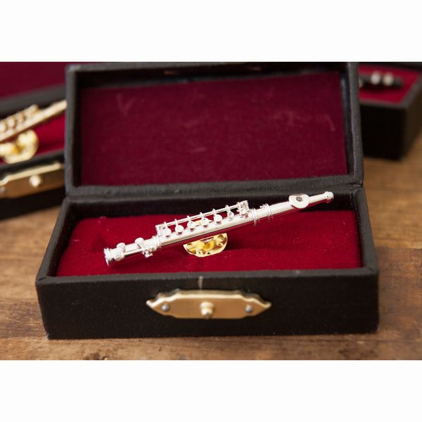 fafデザイン/フルート ブローチ 楽天市場】ミニチュア楽器ブローチ フルート ゴールド＆シルバー