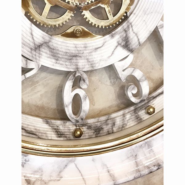 大理石風 掛け時計【無音連続秒針付】ビクトリアンパレス ゼブラマーブル