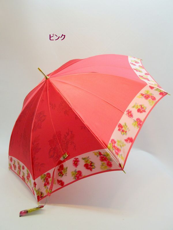 雨傘 傘 ファッション小物 レディースファッション 長傘 婦人 甲州産 ほぐし織 全面花柄 日本製傘 軽量 金骨 ジャンプ雨傘 甲州 山梨県 雨傘 傘 ファッション小物 レディースファッション 長傘 婦人 甲州産