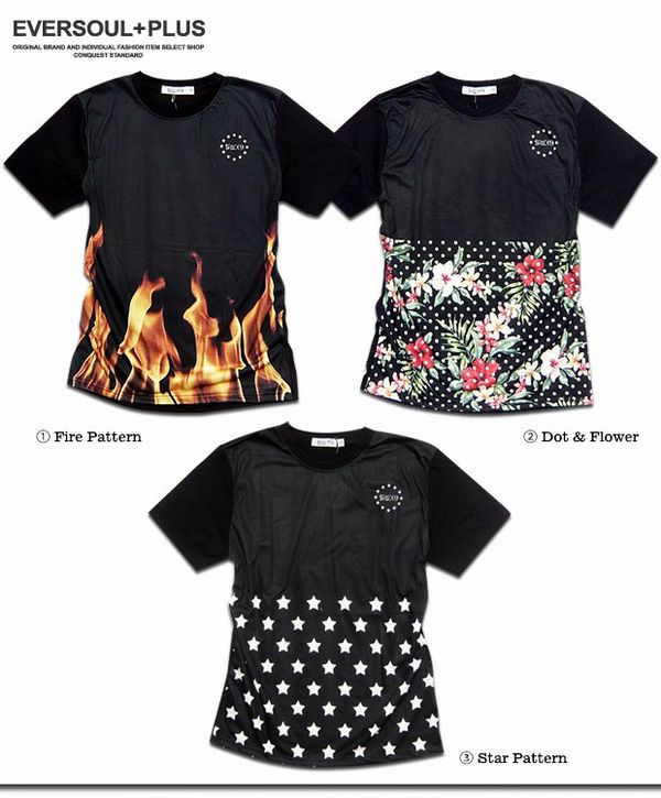 半袖 Tシャツ カットソー トップス メンズファッション ダンス衣装　バンド衣装 オススメ ファイヤー フラワー スター インパクト大の通販は 6,280円