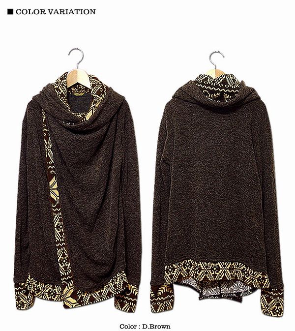 カーディガン トップス メンズファッション ノルディックパターン