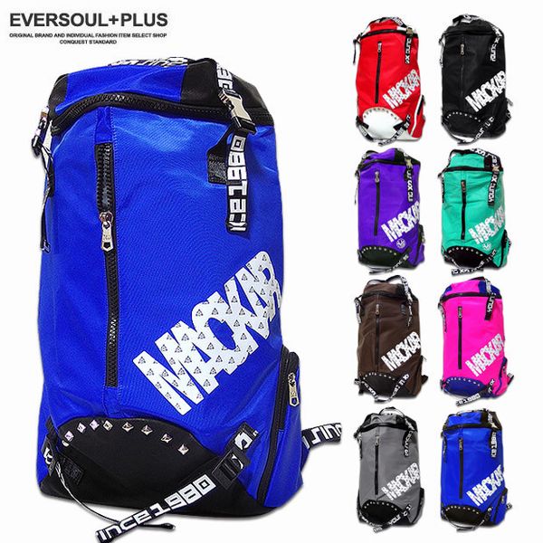 リュックサック デイパック メンズバッグ メンズファッション 原宿系 ロゴプリント入りデザイン サイバー 派手デザイン 注目度抜群 通勤