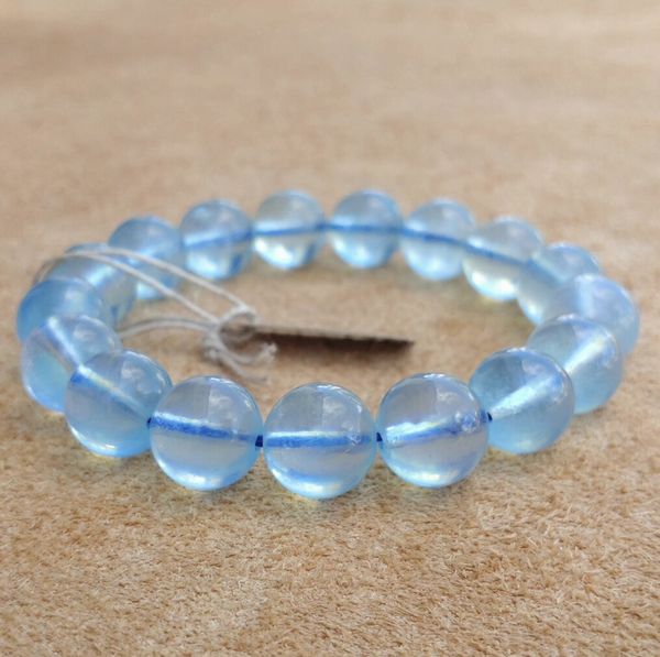 ブレスレット レディースアクセサリー アクセサリー ファッション アクアマリン 12mm 船乗り 守り石 海のように透き通った 青 【送料無料】