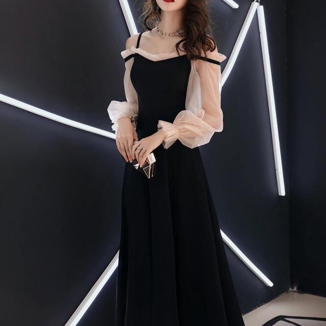 ワンピース ドレス レディース 異素材ワンピース ロングドレス ドッキング 切り替え シフォン スリーブ フリル ハイウエスト 袖あり 長袖 ボリュームスリーブ マキシ丈 オフショルダー ワンピドレス パーティドレス 大人可愛い きれいめ 上品 おしゃれ レトロ ガーリーの通販は 9,080円