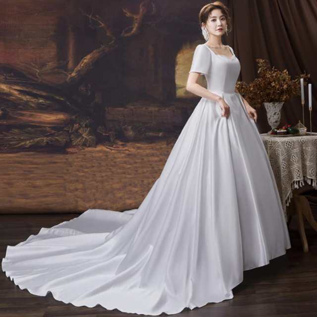 ウエディングドレス 結婚式 二次会 エンパイア ウエディング ドレス 花嫁 ウェデイングドレス エンパイアライン エンパイアドレス セルフの通販は