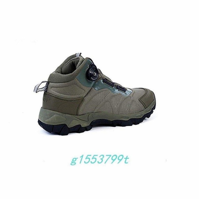 登山靴メンズサバゲートレッキングシューズダイヤル式メンズ撥水登山靴衝撃吸収ミリタリーブーツミドルカット耐磨耗防滑軽量アウトドアシの通販は