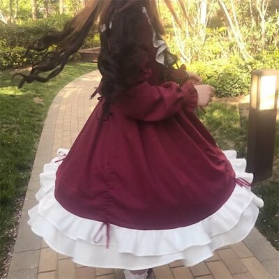 ロリータ コスプレ メイド服 ワンピース ドレス 秋冬服 原宿風