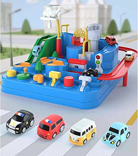 Oueemla 車 おもちゃ レース トラック冒険 車両レールセット 男の子