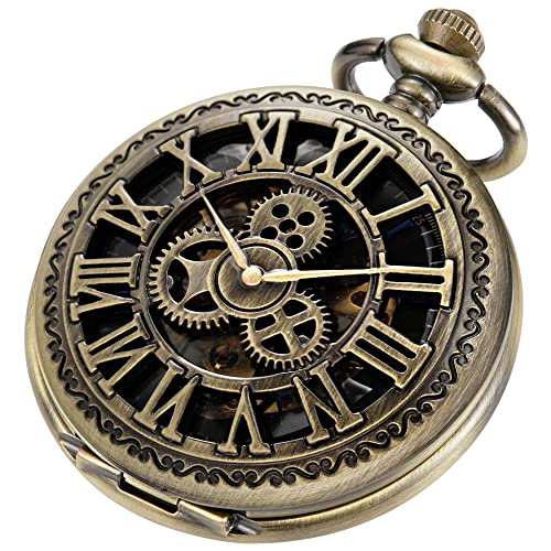 Alwesam Mechanical Hand Winding Pocket Watches with Chain