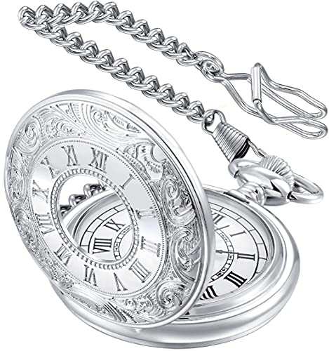 LYMFHCH Vintage Pocket Watch Roman Numerals Scale Quartz Pocket