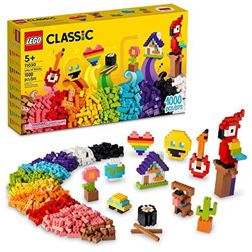 レゴ LEGO Classic Lots of Bricks Construction Toy Set 11030, Build a Smiley Emoji, Parrot, Flowers & More, Cのサムネイル