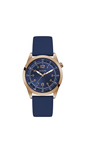 腕時計 ゲス GUESS GUESS Men's 42mm Watch Blue Strap Blue Dial Rose