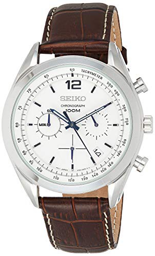 seiko chronograph white dial men's watch