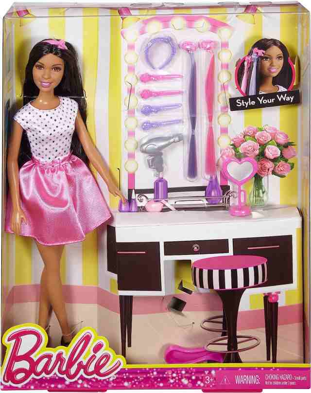 barbie doll with hair accessory