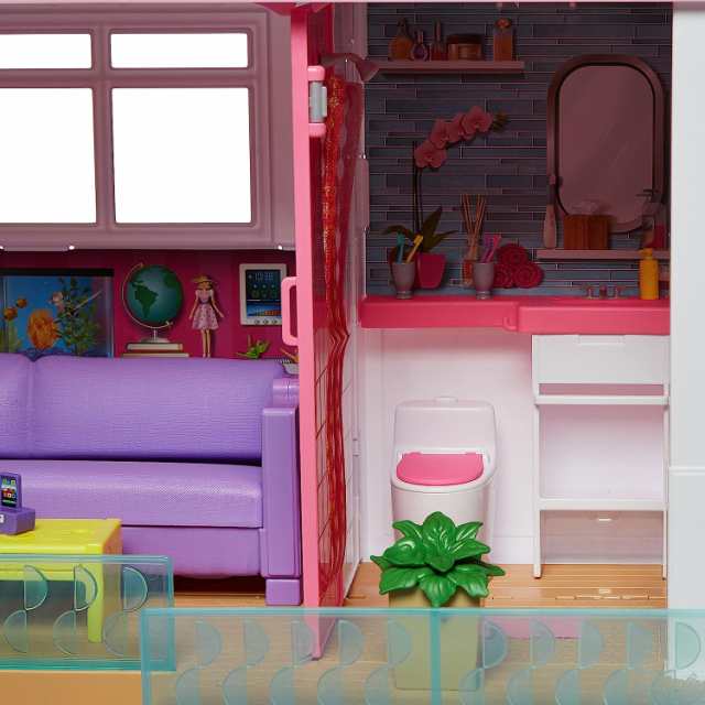 barbie house with slide and pool