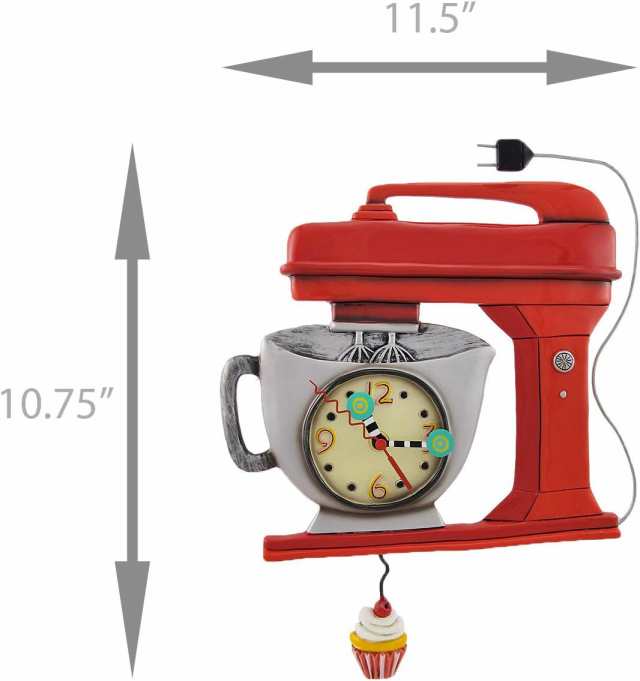 アレンデザイン Allen Designs ビンテージミキサー カップケーキの振り子時計 レッド 壁掛け時計 イ｜au PAY マーケット