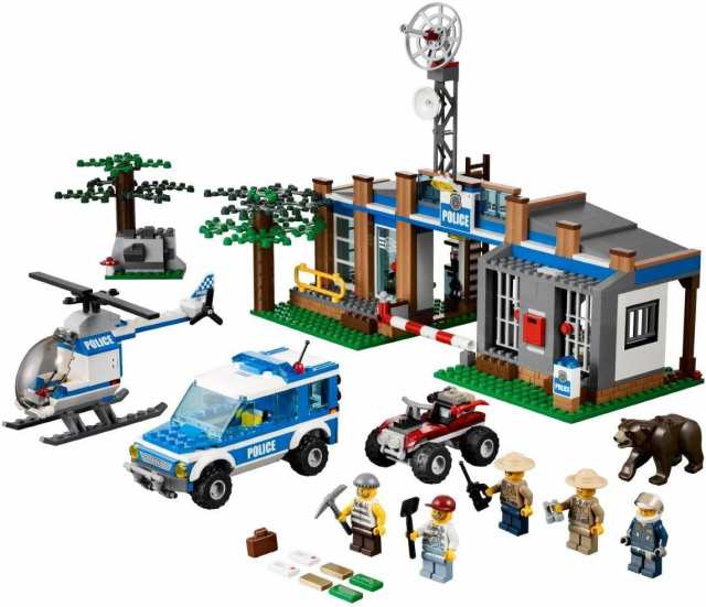 レゴ シティ LEGO? CITY? Forest Police Station w/ Helicopter & 5