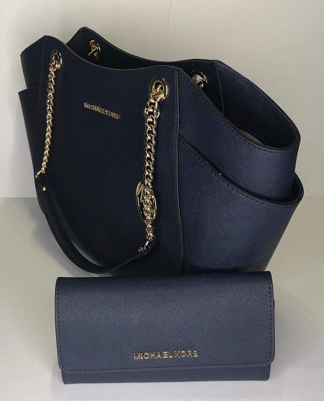 mk jet set travel large chain shoulder tote