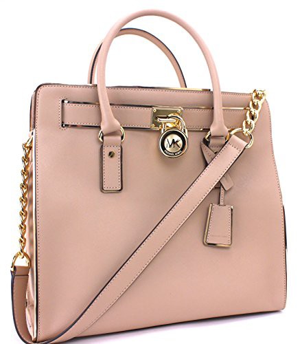 Michael Kors Hamilton Specchio N S tote Oyster Gold Bag New au PAY